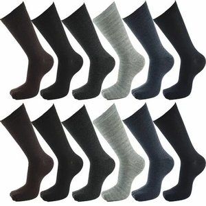 12 Pairs Mens Casual Cotton Dress Socks Size 10-13 New